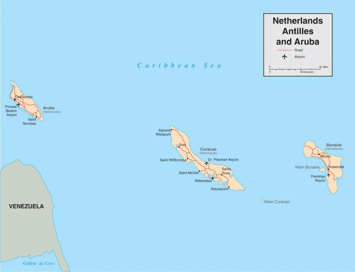 carte des pays-bas Antilles