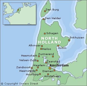 carte du nord de la Hollande