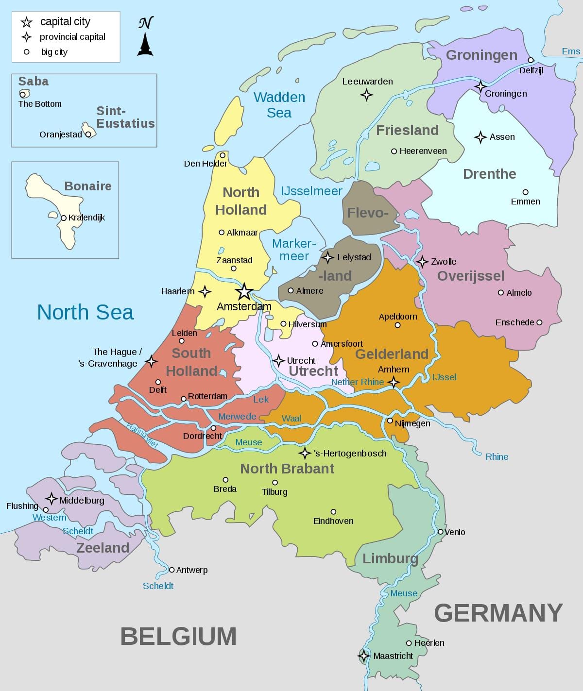 carte des régions pays-bas