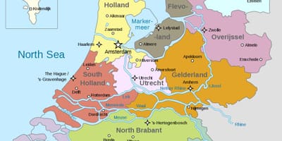 Carte des régions pays-bas