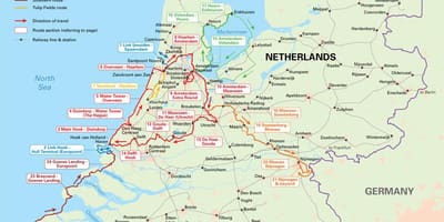 Pays-bas les itinéraires cyclables de la carte